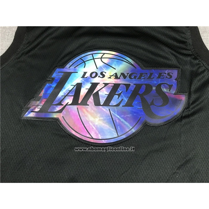 Maglia Los Angeles Lakers Anthony Davis #3 Iridescent Logo Nero
